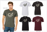 Tri-blend logo t-shirt in colours military, white fleck, charcoal black, solid black and maroon