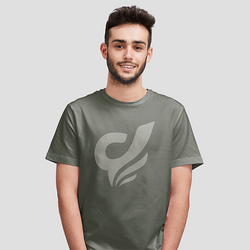 Tri-blend logo t-shirt in military green